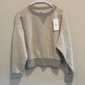 NWT Buck Mason Women’s Small Heather Grey Vintage Interloop Oversized Crew